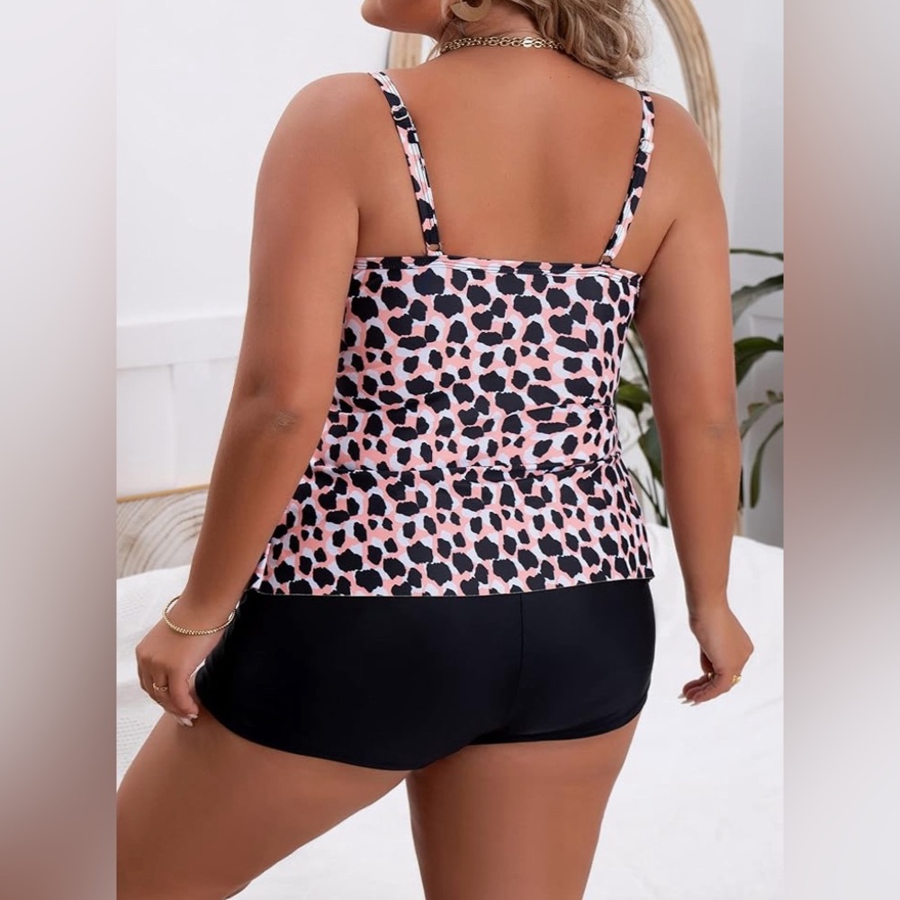 Leopard Print Ruffle Takini Set - Picture 3 of 8